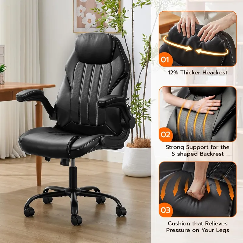 Ylzyxal Ergonomic Computer Chair, Black